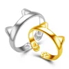 Silver Plated Cat Ear Ring Cute Jewelry Cat Ring For Women Young Girl Child Adjustable Christmas gift jewelry animal