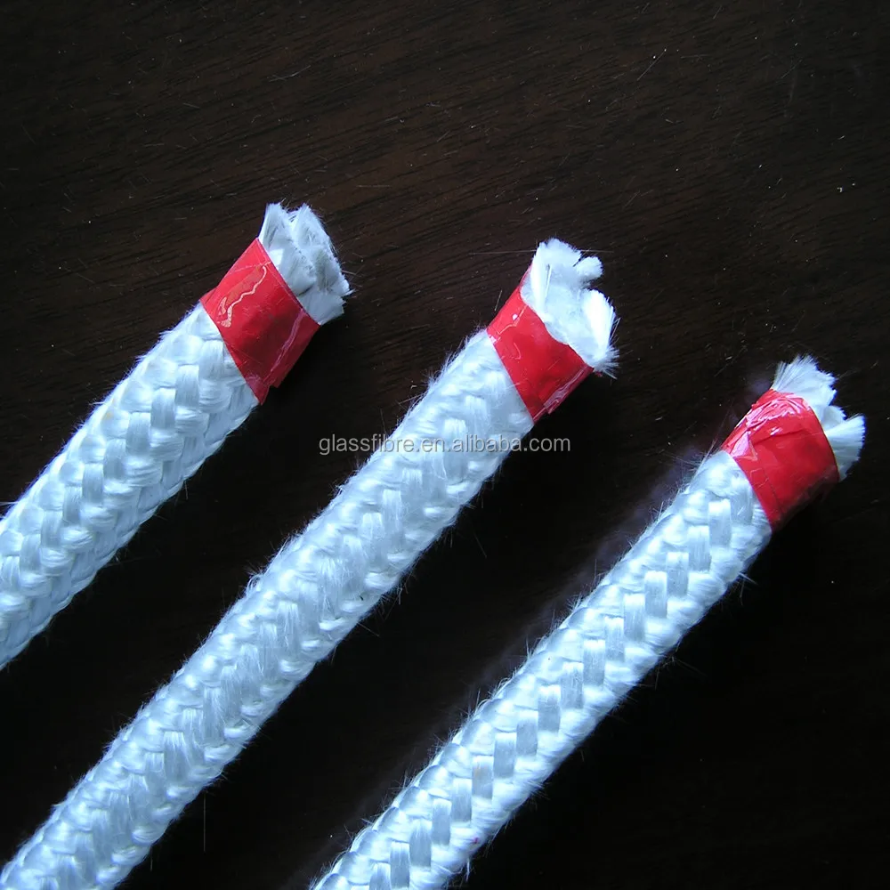 Fireproof Fiberglass Rope Fiber Glass Square Braided Rope Glass Fiber