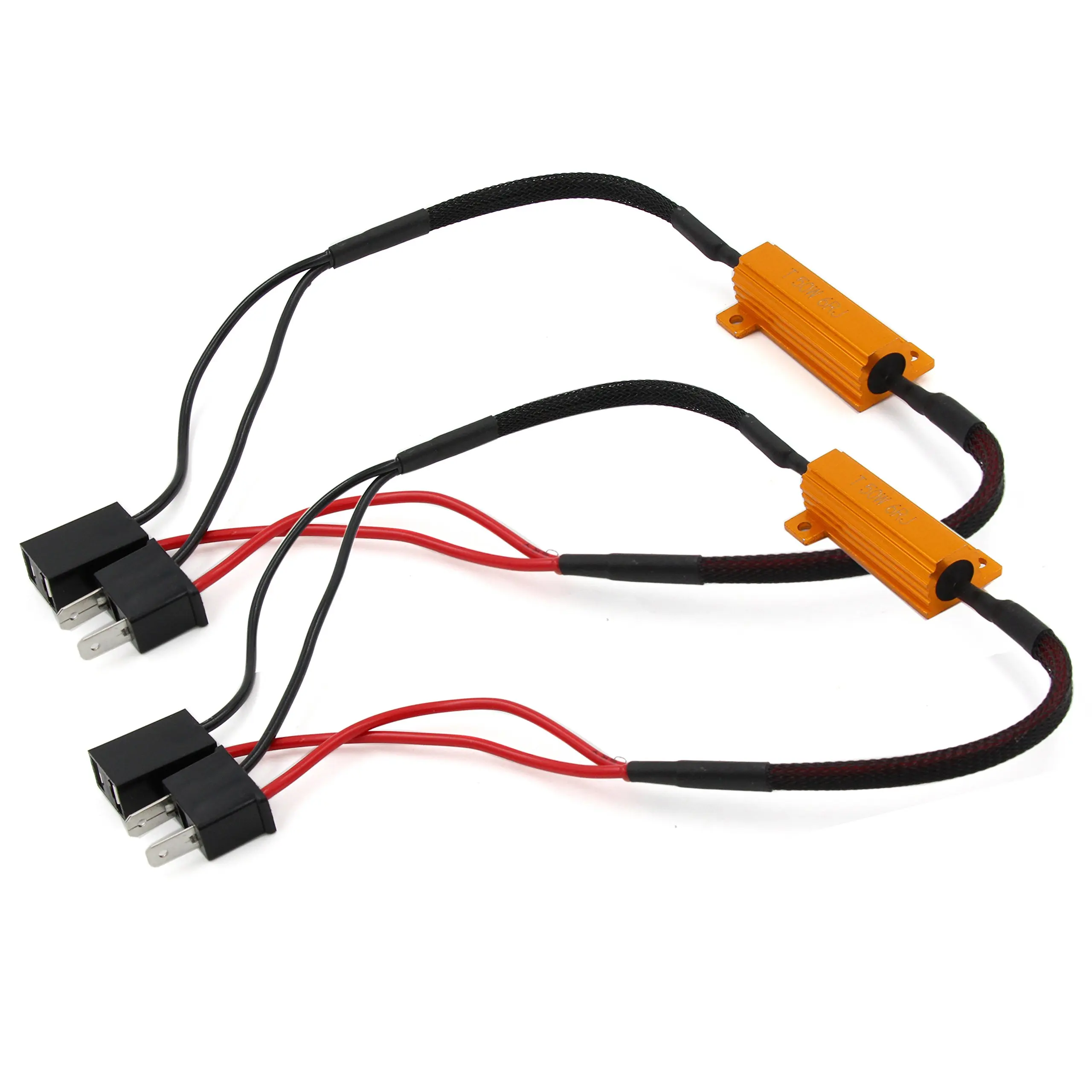 Get Quotations · Alla Lighting H7 H7LL 50W 6Ohm Error Free LED Light Load Resistor Adapter Fix Flashing Blinking