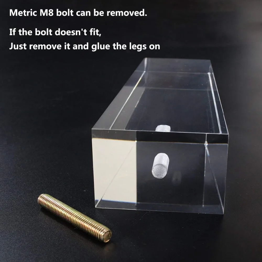 Replacement Legs Square Acrylic Sofa Feet 8 Inch Stand Legs For Bed