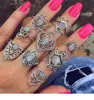 INFANTA JEWELRY 2019 Latest design Opal Diamond Ring 9 Pieces Moonstone Gemstone Ring Sets Women Knuckle Ring Holiday Products