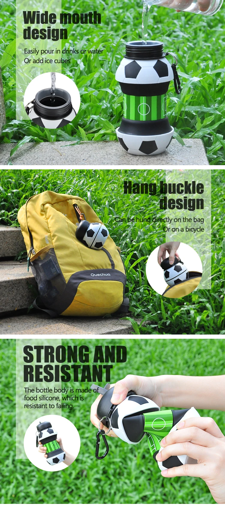 Sport BPA-free Wide Mouth Soccer Gym Eco Friendly Drink Bottle For Kids With Leak Proof Flip Top Lid