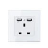 Smartdust 250V 16A British UK Electric Power Plug Outlet Multi Double USB Wall Socket