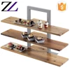 Catering decorations 3 tier rectangular wooden serving cupcake platter metal stand decorative wood dessert display buffet riser