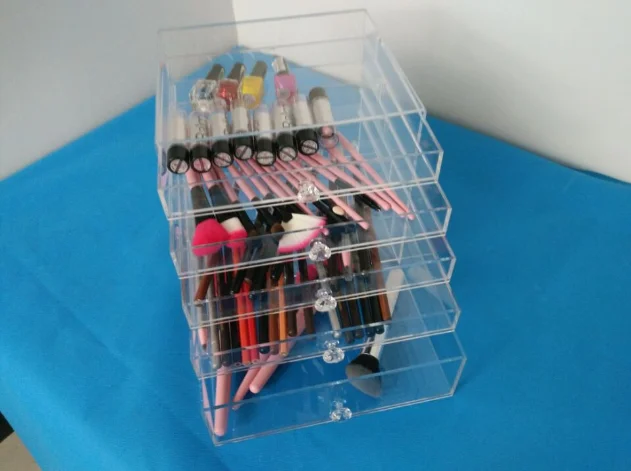 Clear Acrylic Large Desk Organiser Plastic Makeup Storage Drawer
