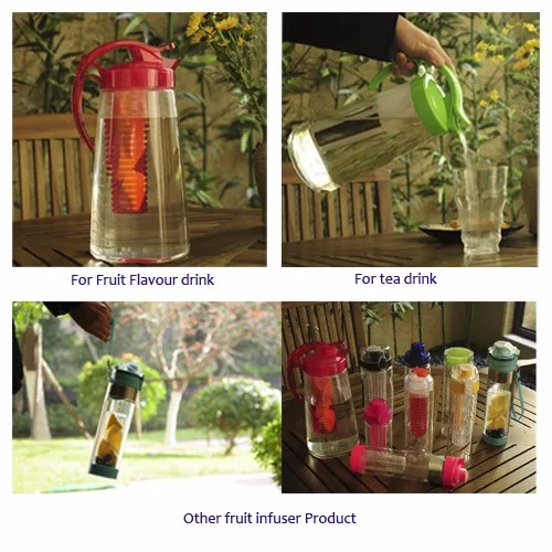 2.2L bpa free tritan water carafe pitcher with s.s tea strainer