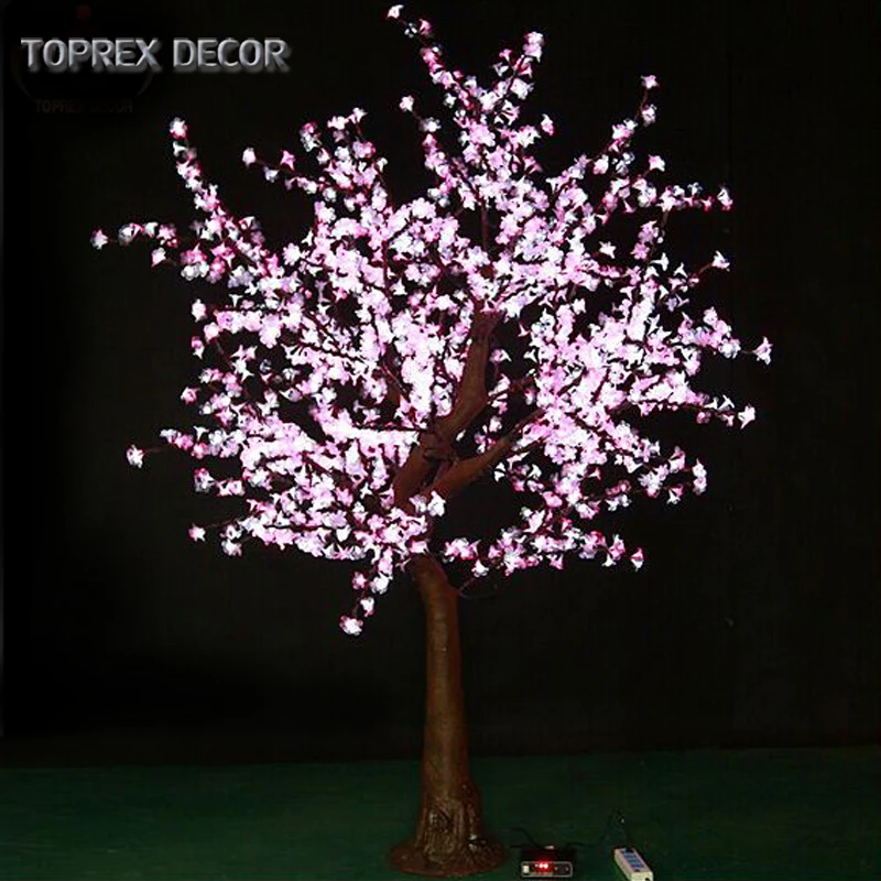 Party decorations Pink color tree led lights illuminated cherry blossom tree outdoor christmas tree