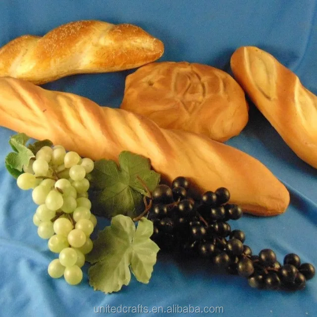 fake bread loaves & grapes table centerpiece decoration
