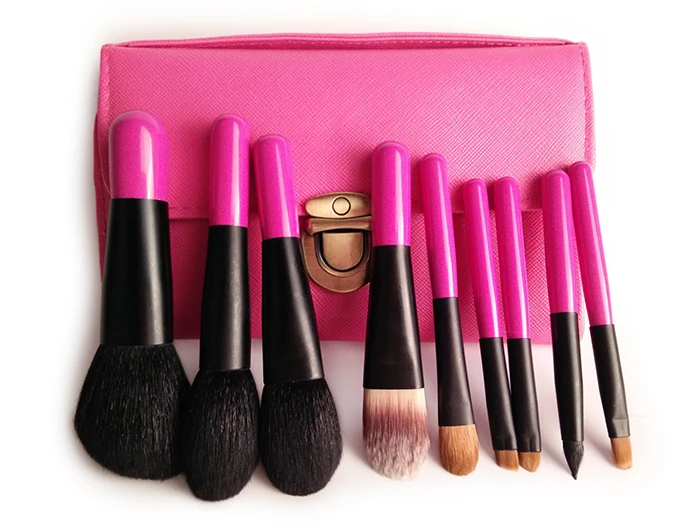 MSQ latest 9pcs cute high quality rose pink natural maakeup tools cosmetic brush set 1.jpg