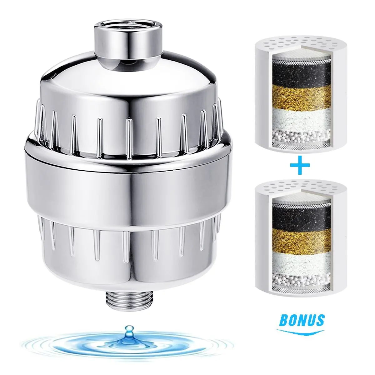 New High Output Universal Shower Filter w// Replaceable 12-Stage Filter Cartridge