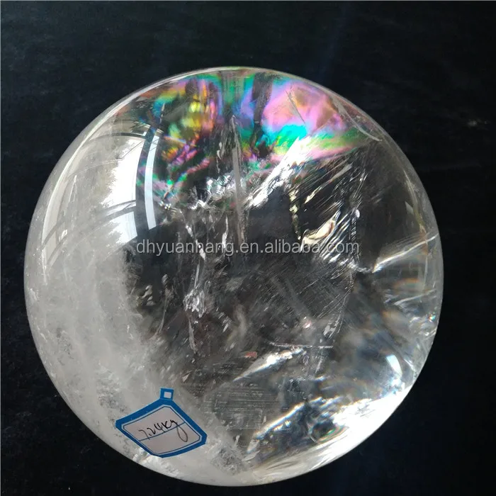 RUILASA Bola de Cristal con Soporte para fotografía Bola de curación Redonda de Cristal Transparente 100 mm Esfera de Cristal de Cuarzo Natural