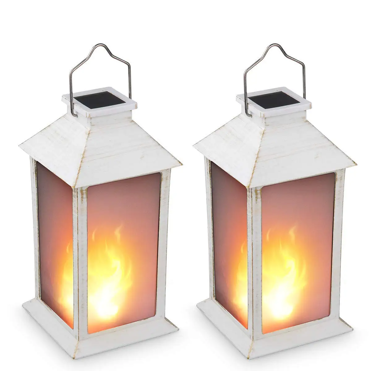 Buy 13" Vintage Style Solar Powered Candle Lantern(Metallic Coating