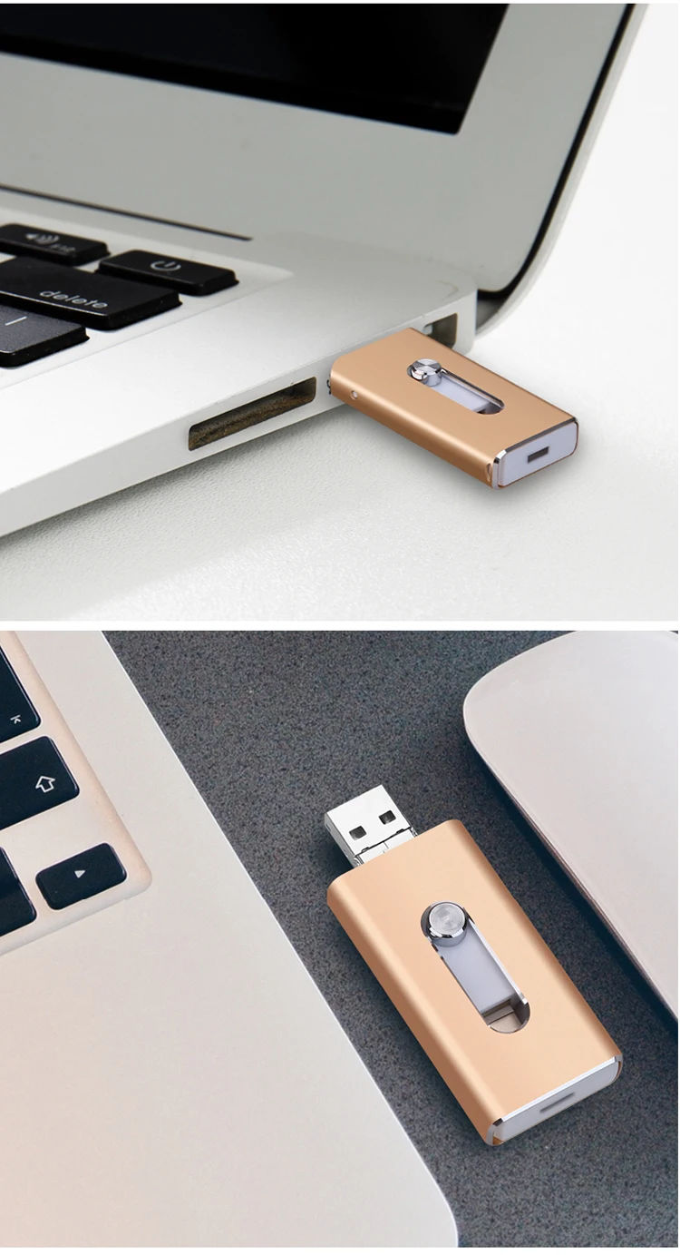 USB 闪存驱动器为 iPhone 128 GB USB/Lightning/微型 USB 3 合 1 照片棒 LOMYGUS OTG 记忆棒