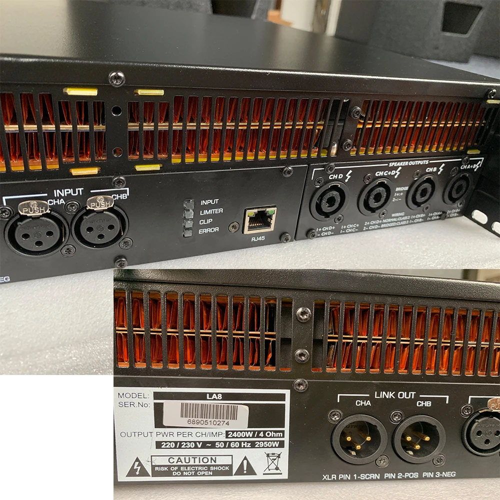 La8 Power Amplifier Class D Big Power 1350w 4 Channel Dsp Amplifiers 2u