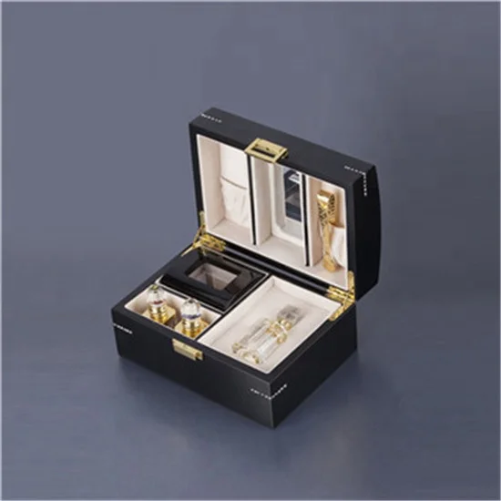 
High quality Customized Design diamond arabic luxury perfume box wooden gift set 