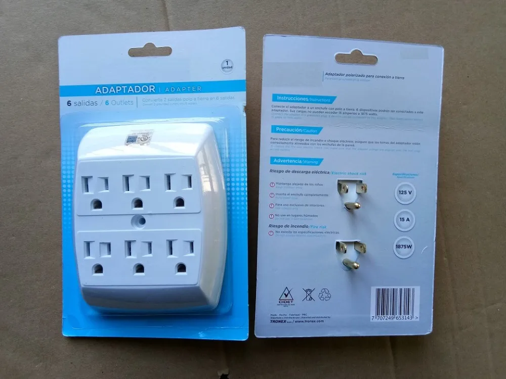 Us 6outlets Current Tap With Sensor Led Night Light Set Of 2 Buy
