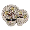 mat and shinning 16pcs Mandala pattern ceramic dinnerware set