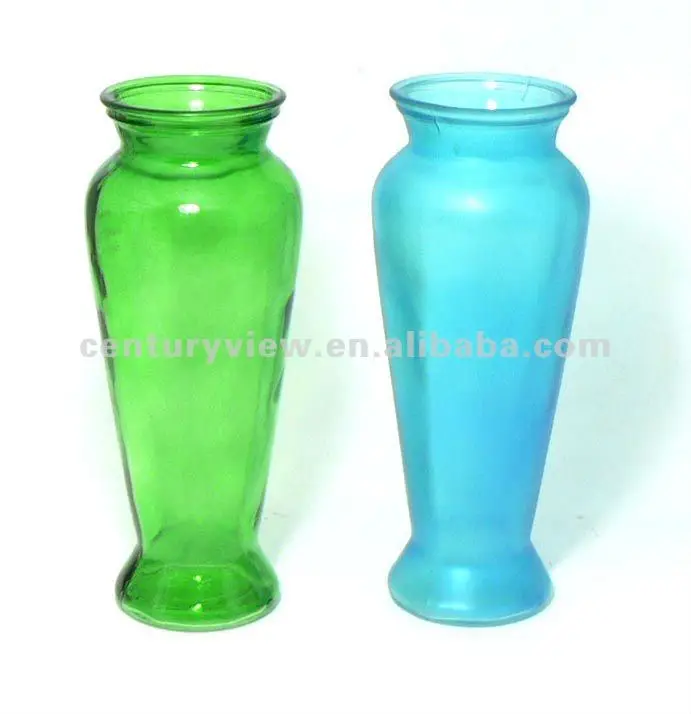 Machine Made Cheap Blue Colored Glass Flower Vases Buy Colored