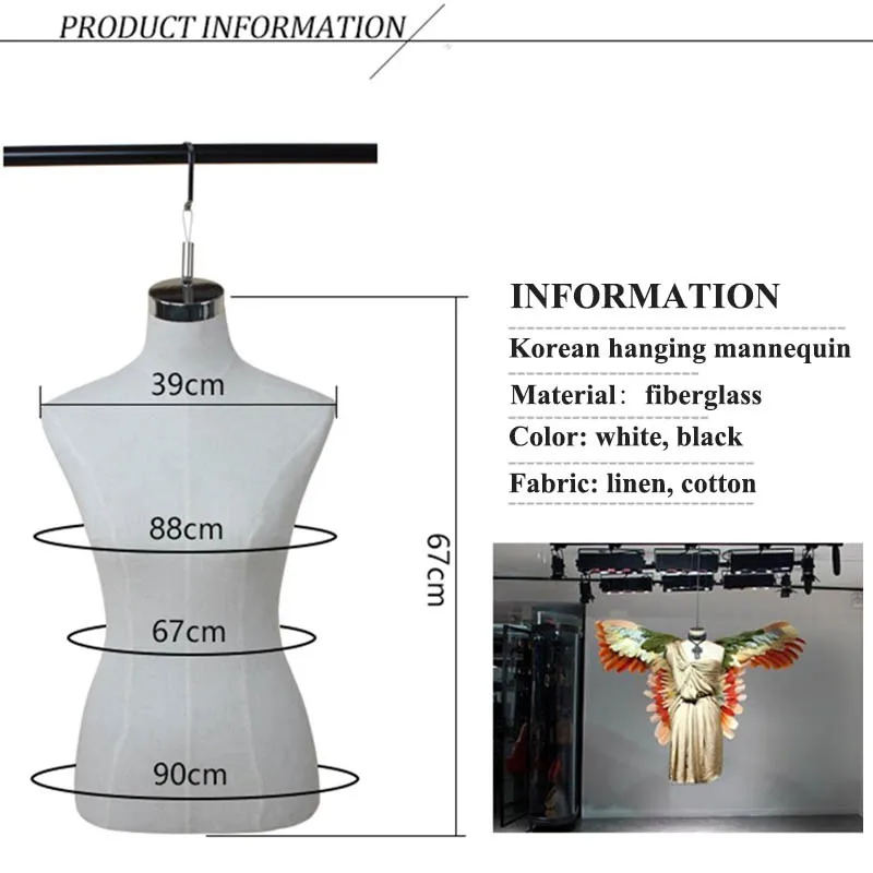 Xinji Top Grade Half Body Female Fabric Hanger Manikin Hanging Body