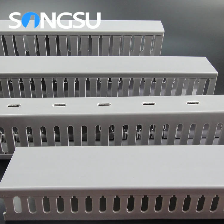 Flame Retardant High Level Pvc Slotted Wire Cable Trunking Size Blue