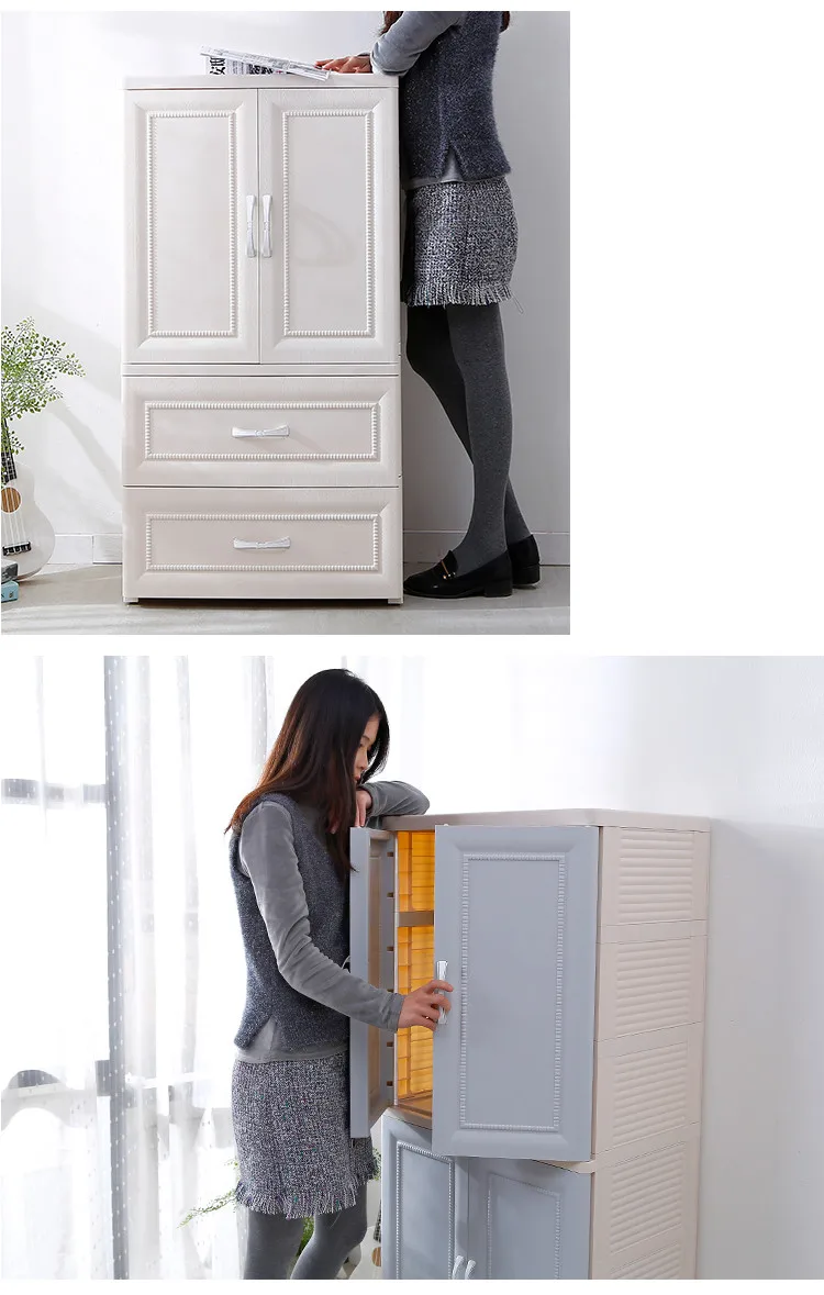 Multilayer clothes plastic cupboard organiser kids cupboard