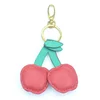 PU leather keychain bear custom animal keyholder promotional key ring