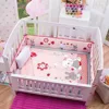 pink rabbit girl crib bedding set cot bedlinen baby comforter set sheet bumper quilt