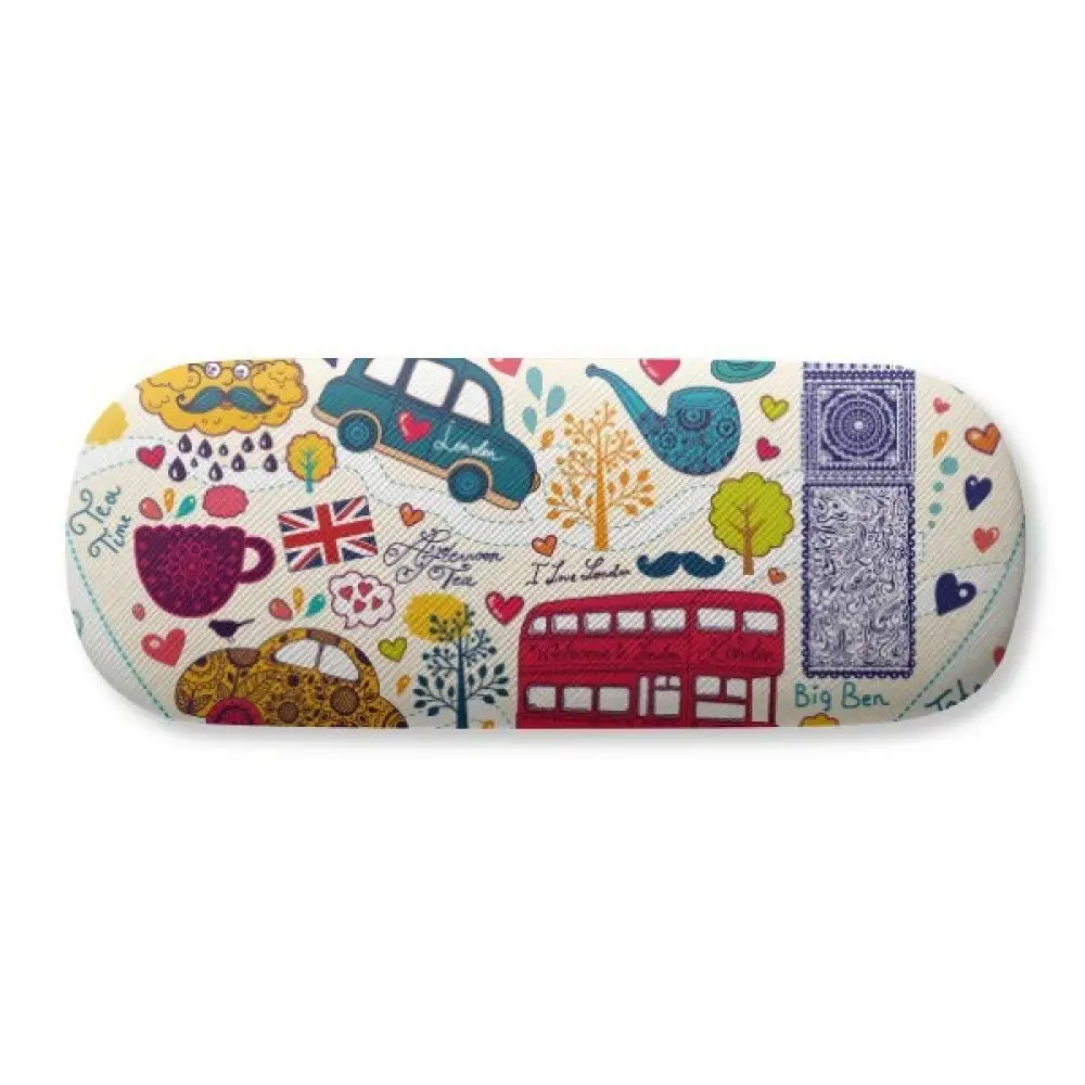 Cool Confident Yellow Cute Online Emoji Glasses Case Eyeglasses Clam Shell Holder Storage Box