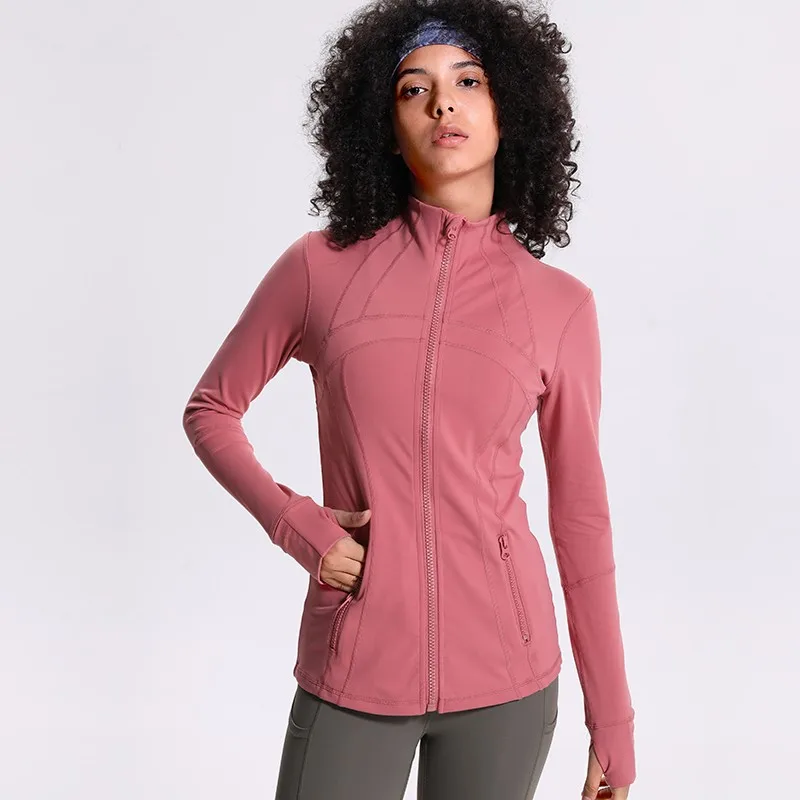Flexible Women Sports Jacket Gym Yoga Jacket With Zipper Active Top