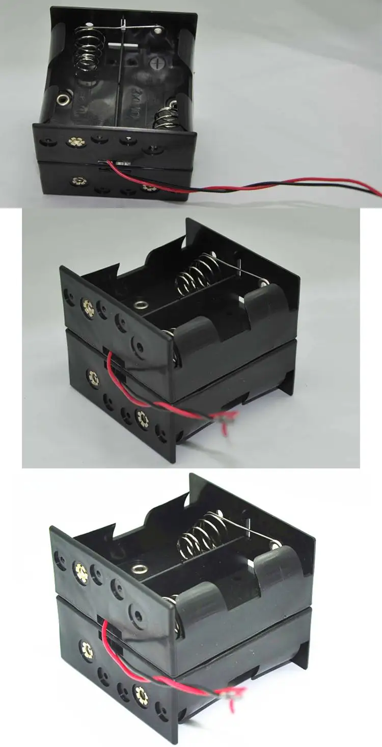 Black Plastic 6v Battery Holder Aa 18650 Parallel Extender Case Buy