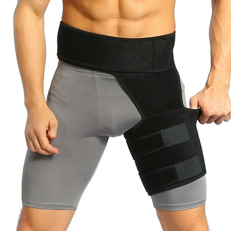 Groin Support Belt Sleeves Waist Hip Thigh Brace Wrap Pulled Lumbar Injury Protector Kit