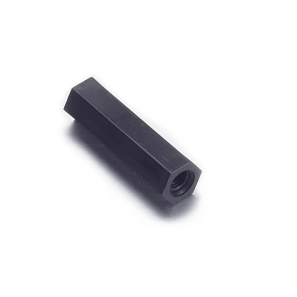 M3 Black Nylon Hex Standoff Spacer Female Female Plastic Long Nut