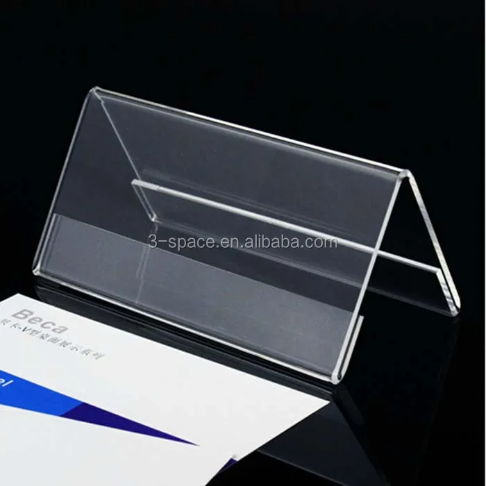Acrylic Sign Holder V Shape Promotion Paper Card Label Name Holder