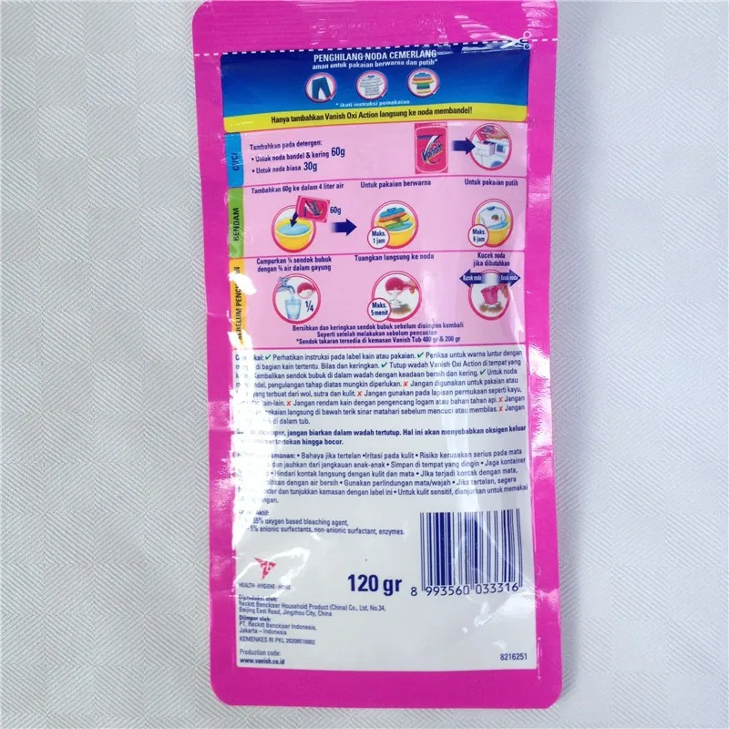 Custom Printed Washing Powder Plastic Packaging Bag/plastic Packing Bag