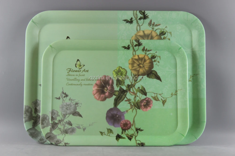 Dull Polish Surface Melamine Square Tray Sets