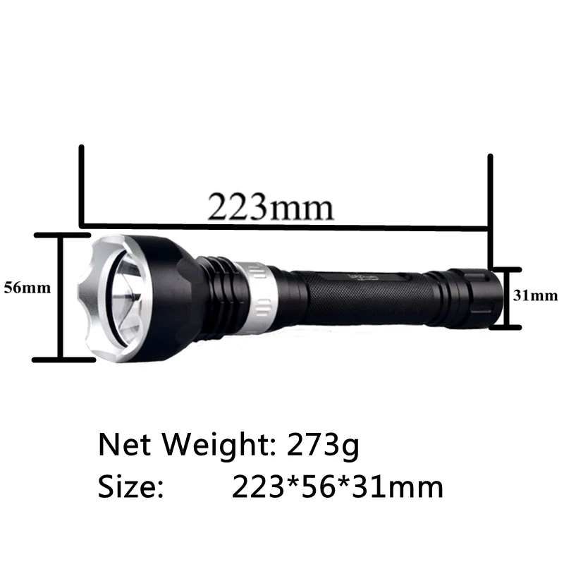 Professional T6 Waterproof Dive Flashlight Rechargeable LED Scuba Diving Equipment