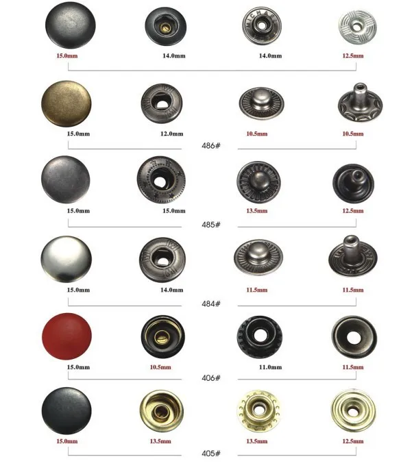 15mm 4 Part Spring Snap Buttons Dark Antibrass Color Buy 4 Part Snap