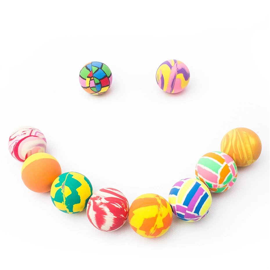 32mm Mixed Colorful Hollow Paint Rubber Ball Bouncing Balls Toys