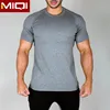 MIQI Sports Wear Custom Logo Short Sleeve Fitness Shirts Gyms Clothing Fitness T Shirt Mens