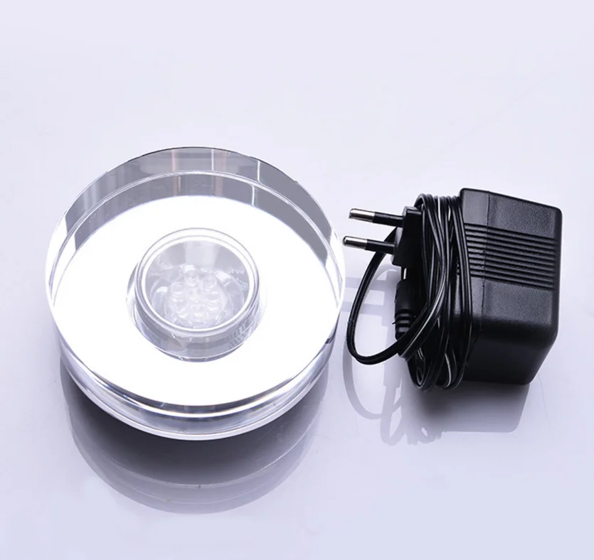 Led Light Base High Quality 16.5cm Crystal Base Colored Crystal