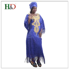 H & D 2020 African women dresses hot style flared sleeve V neck dress