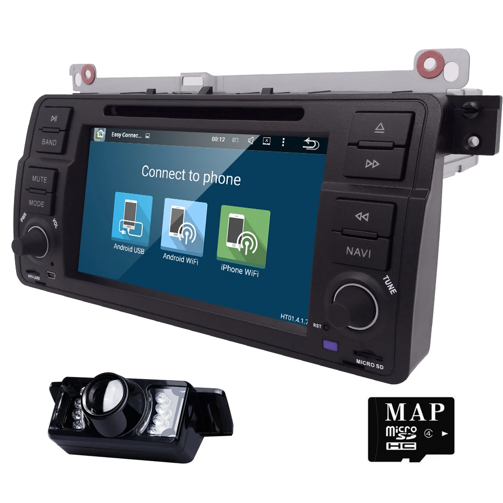 Android 5.1 Quad core HD 1024*600 screen 2 DIN Car DVD GPS Radio stereo For BMW E46 M3 wifi 3G GPS USB SWC AUDIO DVB-T BLUETOOTH