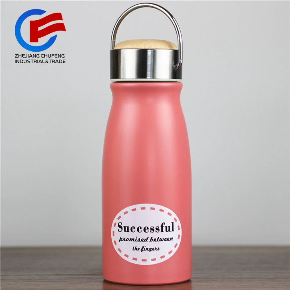Stainless Steel Insulated Milk Bottle Vaccuum Thermos Bottle With Wood