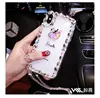 Tuerdan soft TPU bling cover clear back glass Little Swan sweet Shockproof Hybrid Cover Case with Long Strap Rope for iPhone X