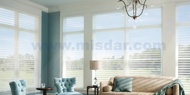 Shangri-La sheer window shades, translucent sheer fabric, Light-Filtering Sheer Shades