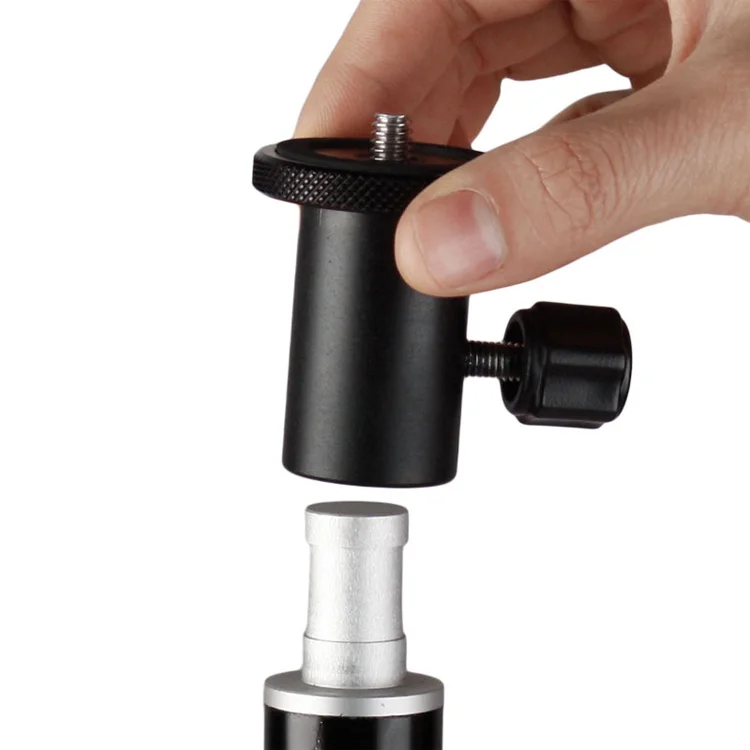 Mini Ball Head with Hot Shoe Adapter For Camera Tripod LED Light Flash Bracket Holder Mount 1//4 Hot Shoe Adapter Cradle Ball Head Black