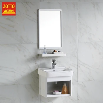 White Wall Mounted Small Hung Bathroom Vanity Aluminum Wash Basin Mirror Sink Cabinet White Wall Mounted Small Hung Bathroom Vanity Aluminum Wash Basin Mirror Sink Cabinet
