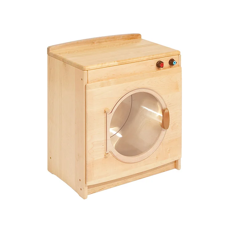 Role Play Wooden Toy Washing Machine for Kids