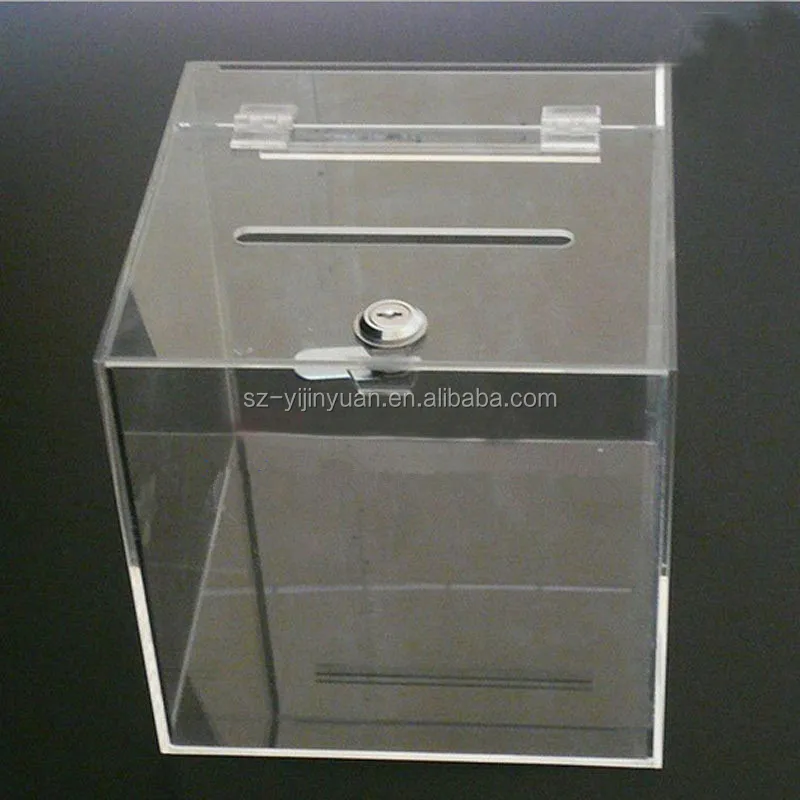 Clear Acrylic Donation Box With Lock & Key Cube Acrylic Suggestion Box Buy Clear Acrylic