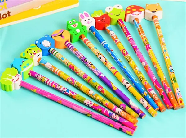 Mini Wooden Colouring Children School Pencil With Eraser - Buy School 